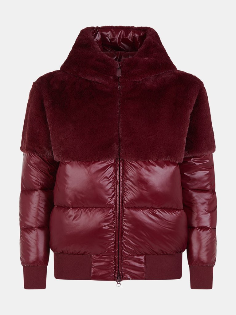 Women's Ginerva Faux Fur Hooded Jacket - Wine Red