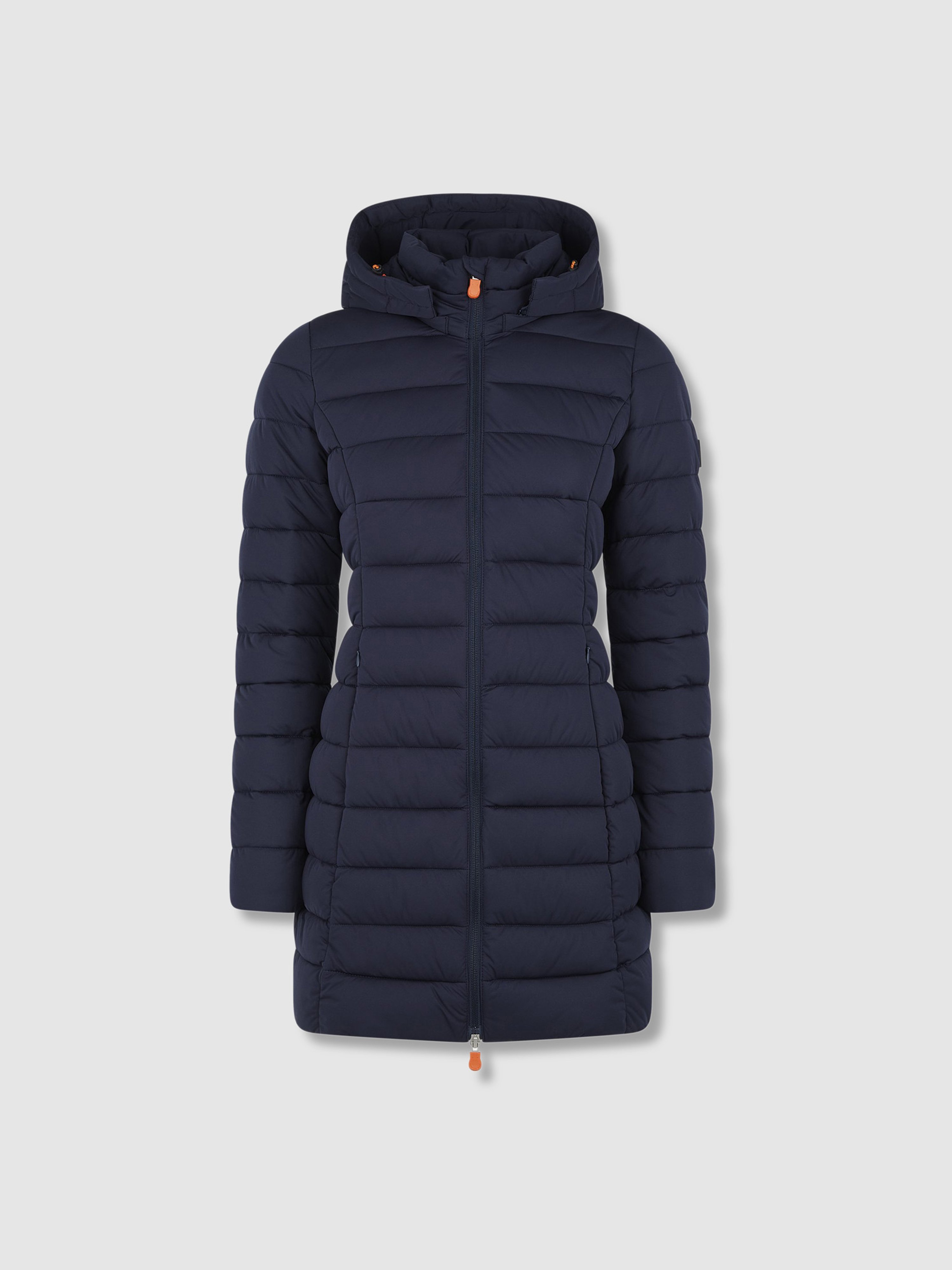 SAVE THE DUCK SAVE THE DUCK WOMEN'S SEAL STRETCH COAT WITH DETACHABLE HOOD