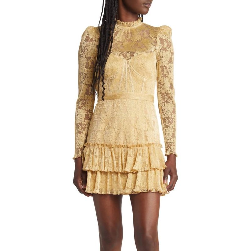 Shop Saylor Adria Dress In Gold