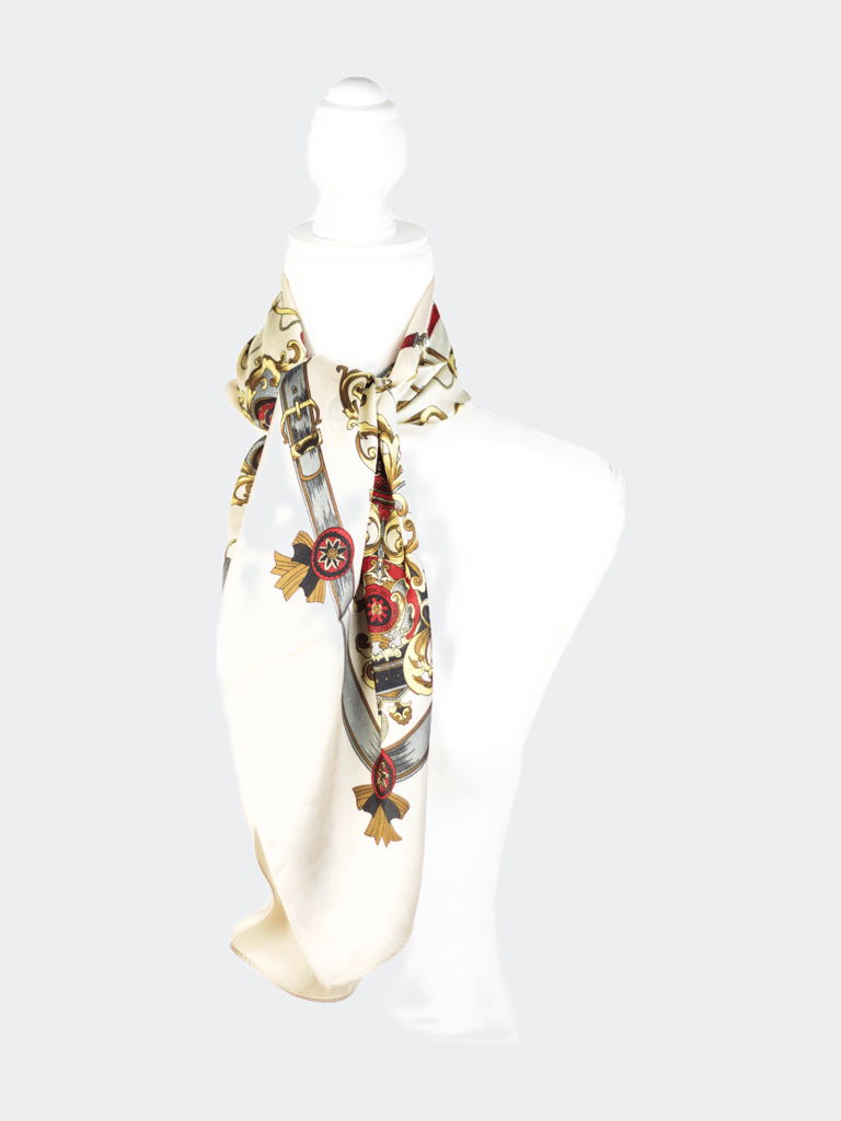 Maggie Scarf - Cream/Red/Gold