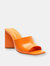 Lizah Leather Sandal - Bright Tangerine