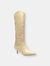 Maryana Lo Crocodile-Embossed Leather Boot - Almond Buff
