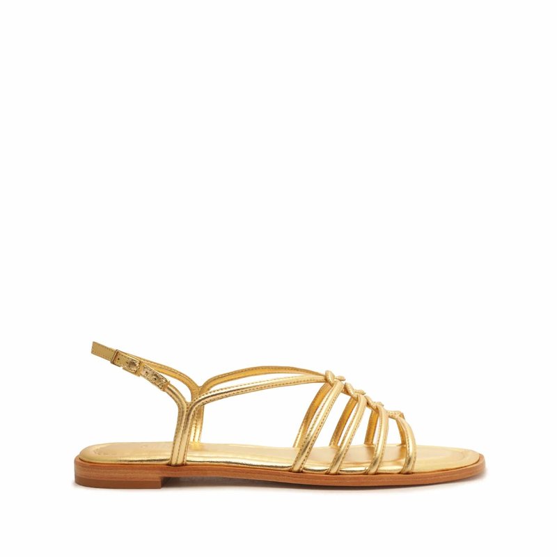 Shop Schutz Octavia Flat Sandal In Gold