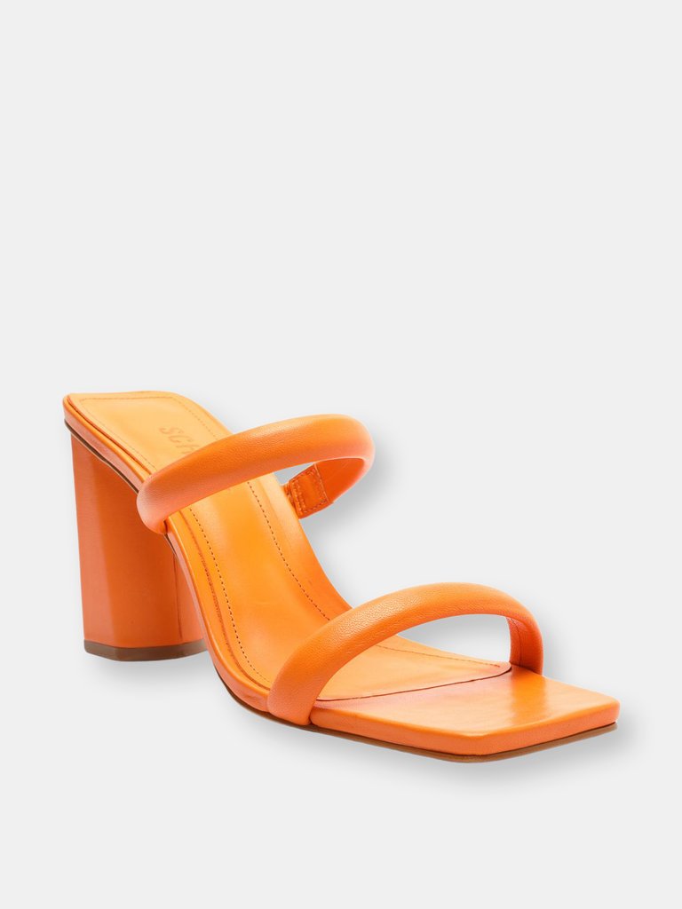 Ully Leather Sandal - Bright Tangerine