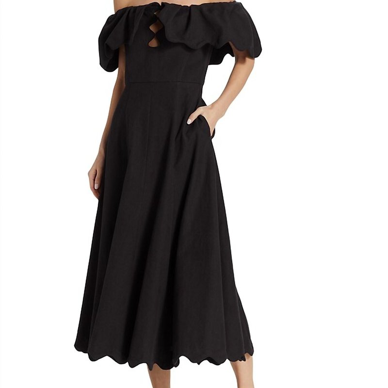 Shop Sea Women's Leona Strapless Off The Shoulder Midi Dress In Black