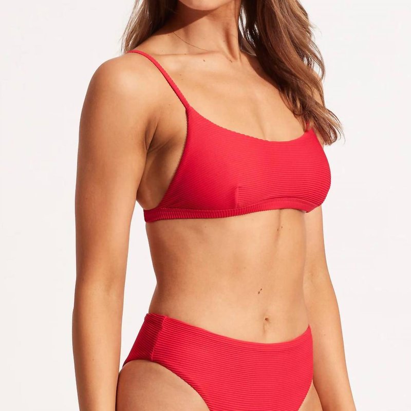 Shop Seafolly Collective Wide Side Retro Pant In Red