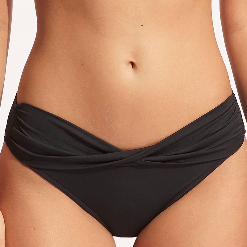 Seafolly Twist Band Hipster Bottom In Black