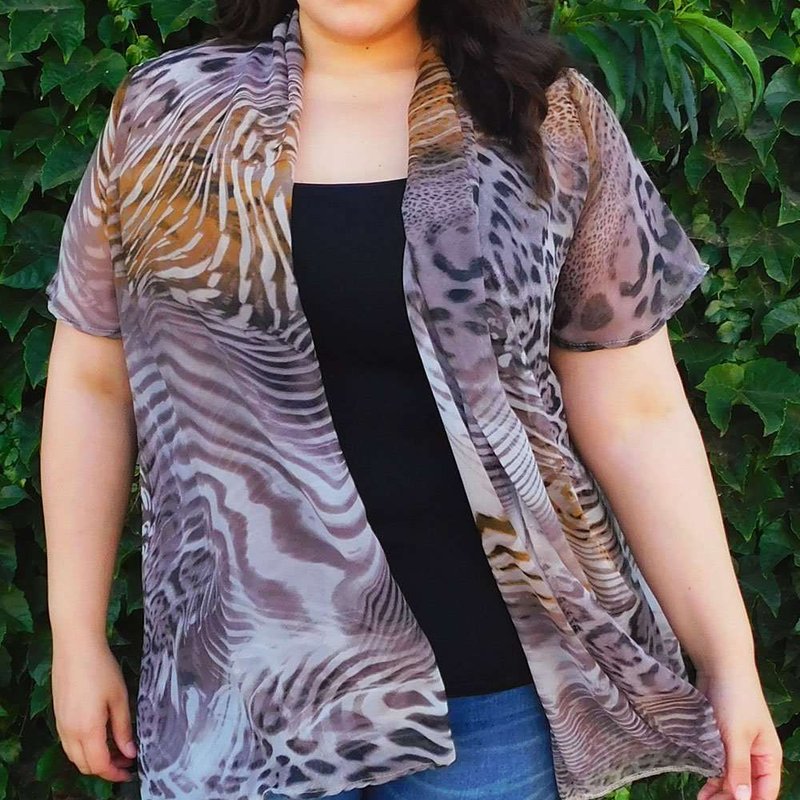Sealed With A Kiss Catalina Chiffon Cardigan In Brown