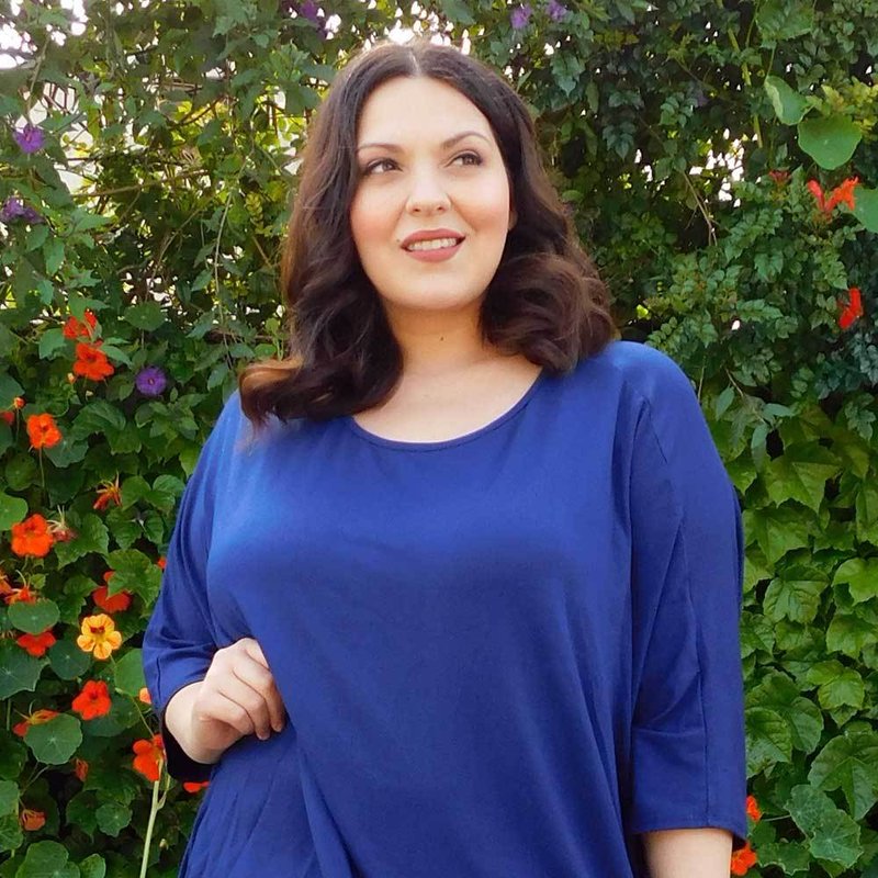 Sealed With A Kiss Christina Dolman Top In Blue