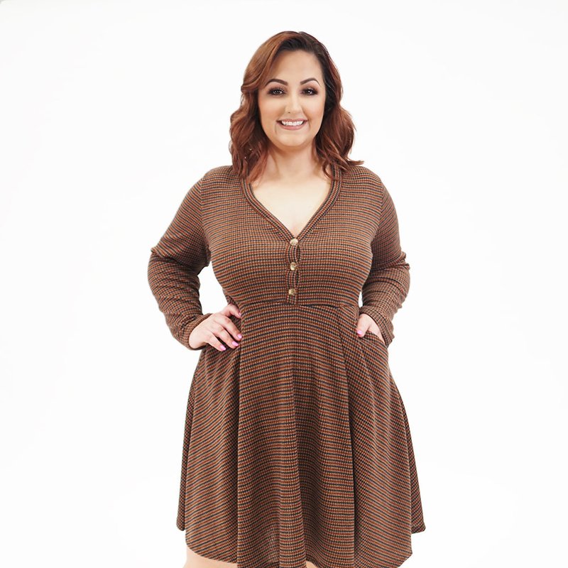 Sealed With A Kiss Nicole Dress In Brown