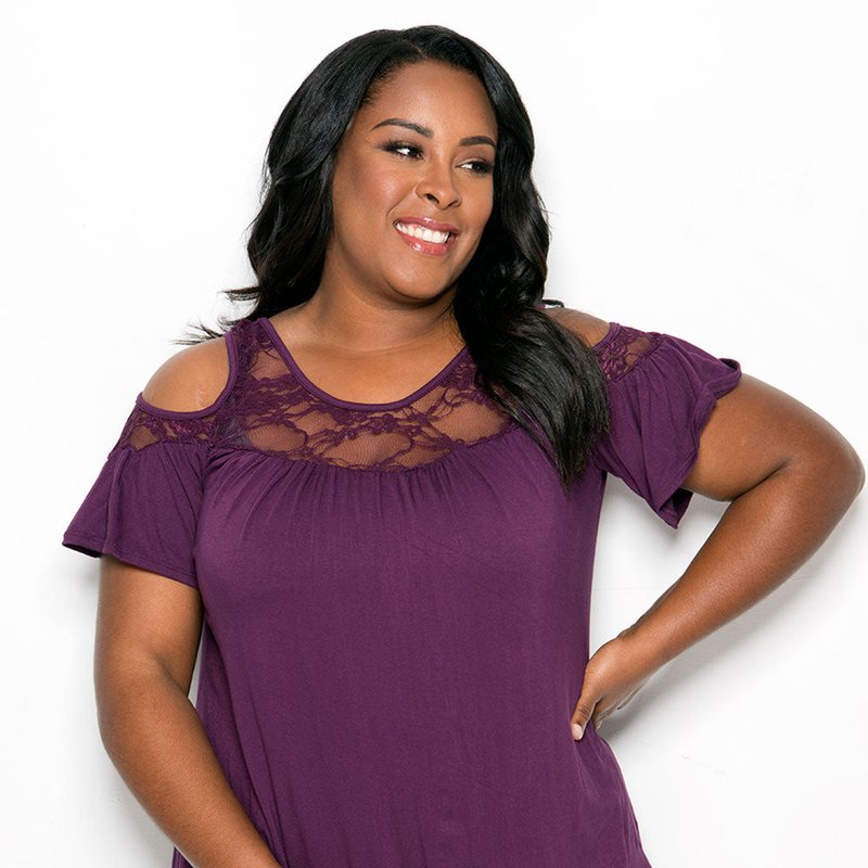 Sealed With A Kiss Stacy Cold-shoulder Top In Purple