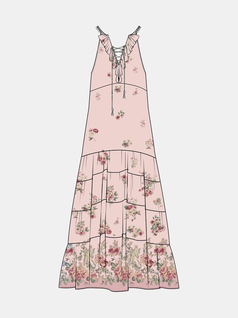 Valerie Maxi Dress - Pink Floral - Pink Floral