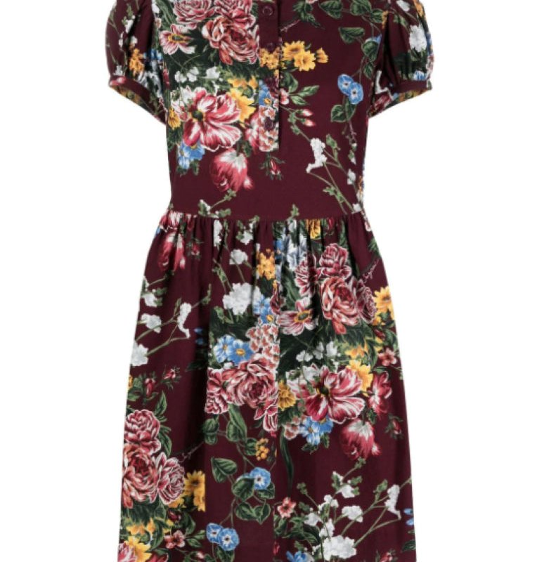 Shop See By Chloé Floral Mini Tea Dress In Red