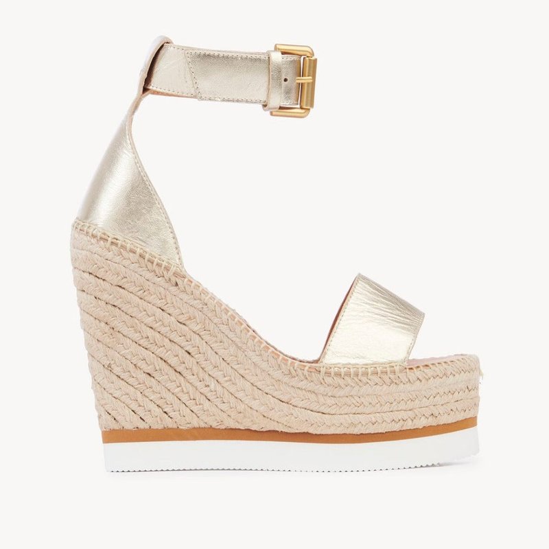 Shop See By Chloé Glyn Espadrille Wedge Sandal In Yellow