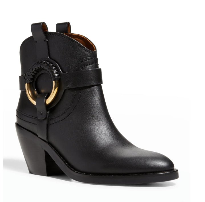 Shop See By Chloé Women's Black Leather Cowboy Western Bootie