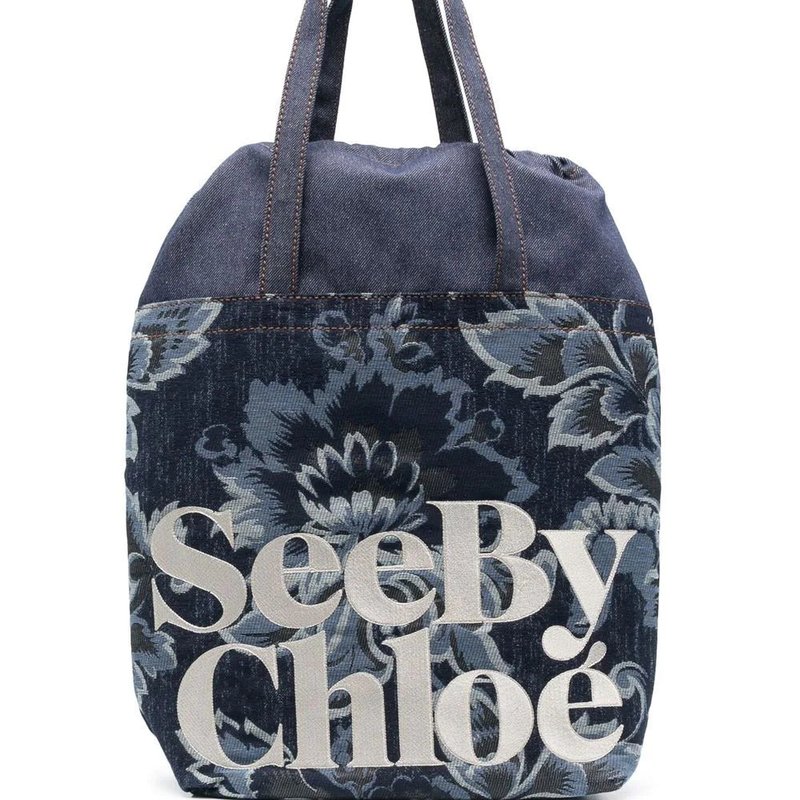 Shop See By Chloé Women's Essential Floral Tote Handbag In Blue