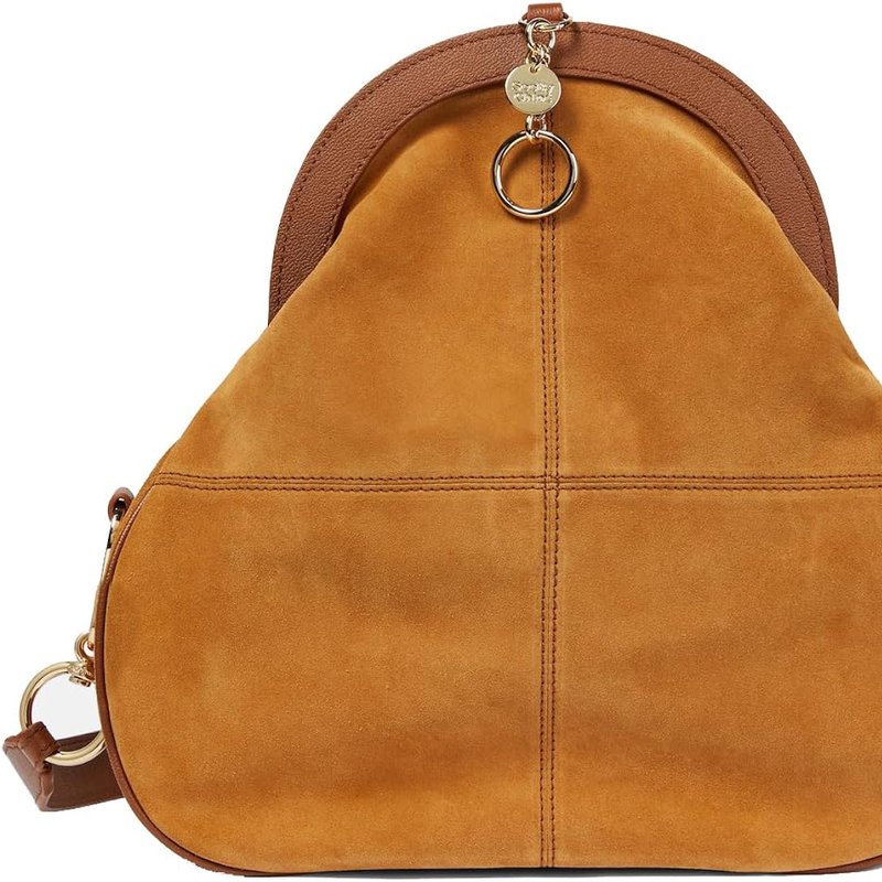 Shop See By Chloé Women's Mara Frame Caramello Soede Leather Handbag In Brown