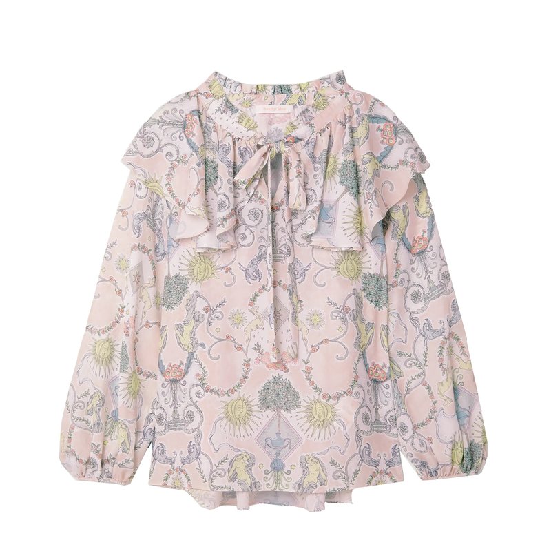Shop See By Chloé Women's Pussy-bow Ruffled Printed Crepe De Chine Blouse In Pink
