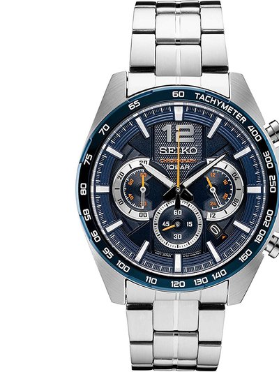 Seiko Mens SSB Essentials Series Chronograph Watch - Stainless Steel/Blue Dial product