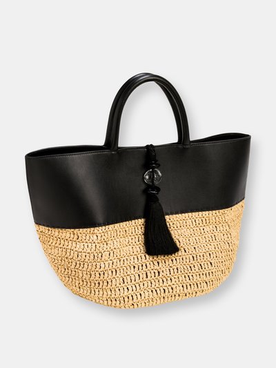 Serena Uziyel Almeria Black & Natural Large Round Tote Bag product