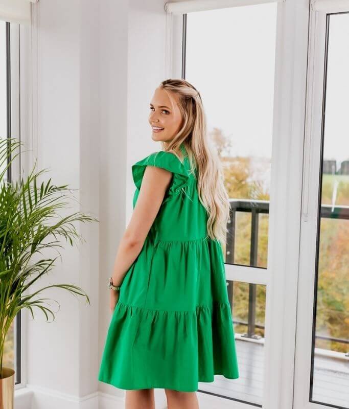 Shop Setsofran London Poplin Dress In Green