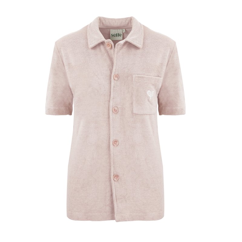 Sette Towel Boy Cabana Shirt In Pink