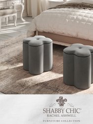 Brandt Storage Ottoman - Velvet - Grey