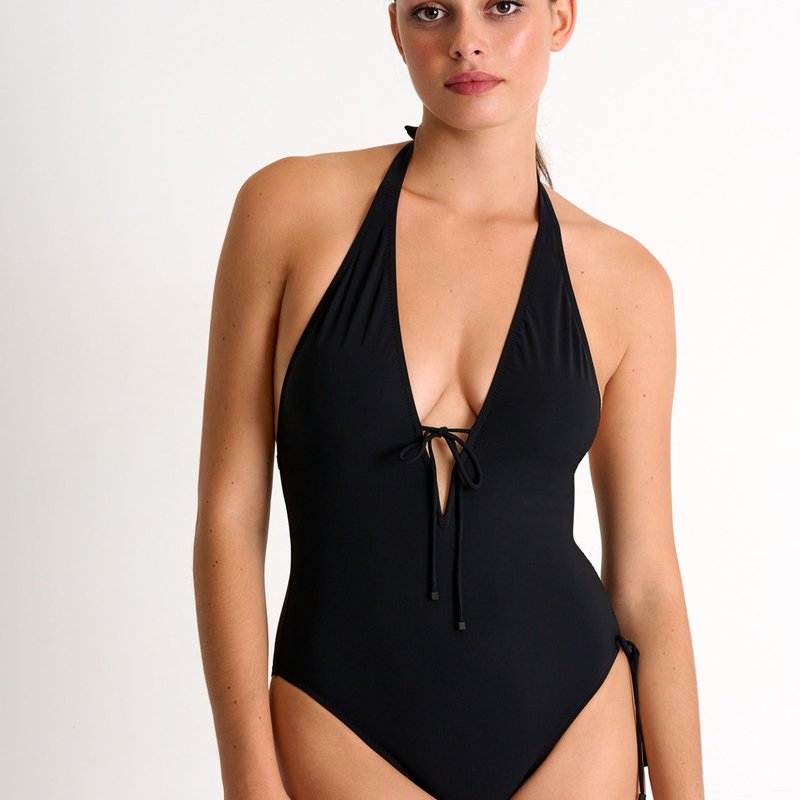 Shop Shan Plunging One-piece In Black