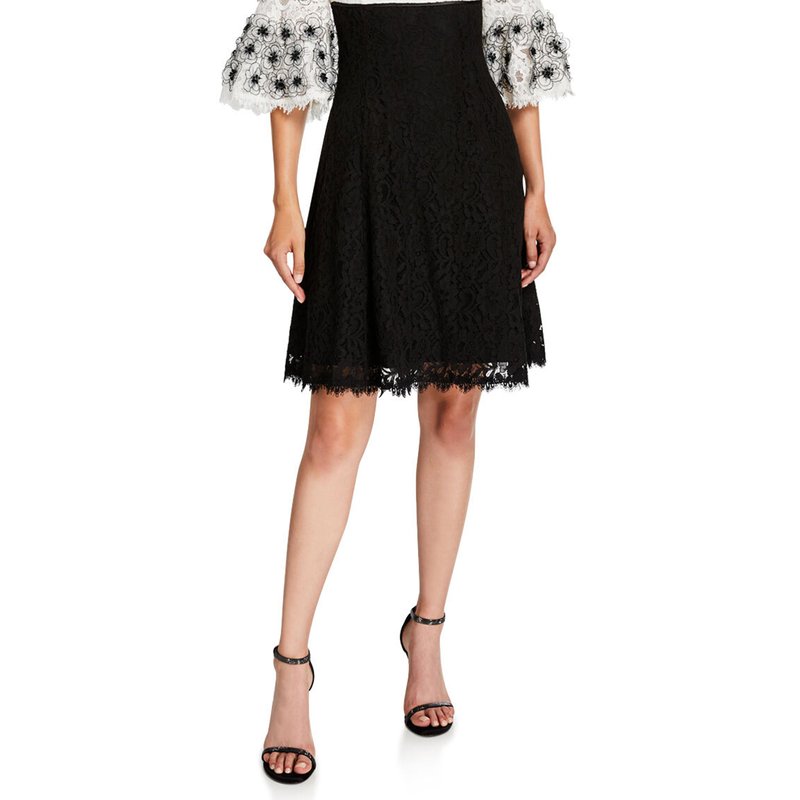 Shop Shani Colorblock Fit And Flare Lace Dress In Black