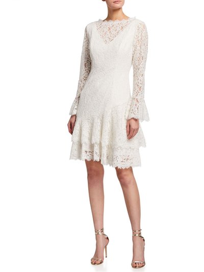 Shani Double Ruffle Lace Dress in White product