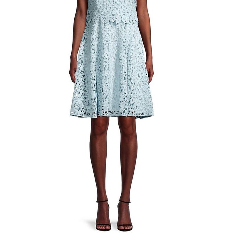 Shani Popover Lace Dress In Blue