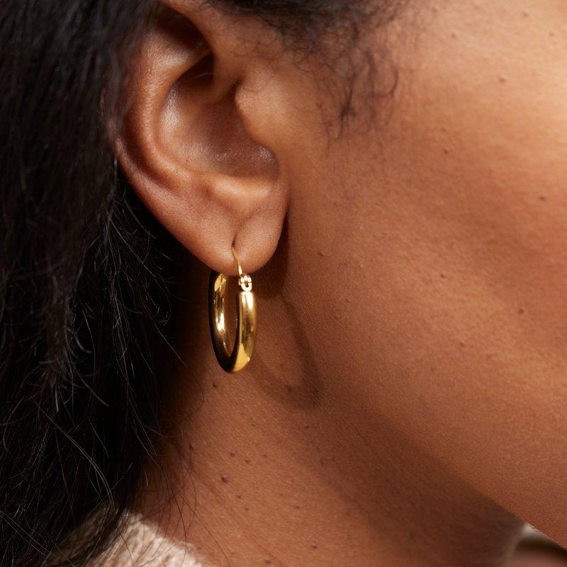 Shop Shapes Studio Classic Hoop Earrings In Gold