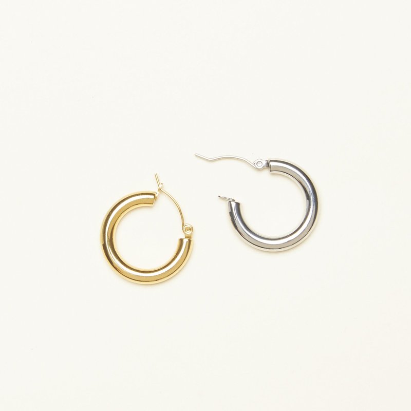 Shop Shapes Studio Classic Hoop Earrings In Grey