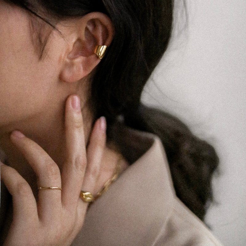 Shop Shapes Studio Covering Hoop Ear Cuff In Gold