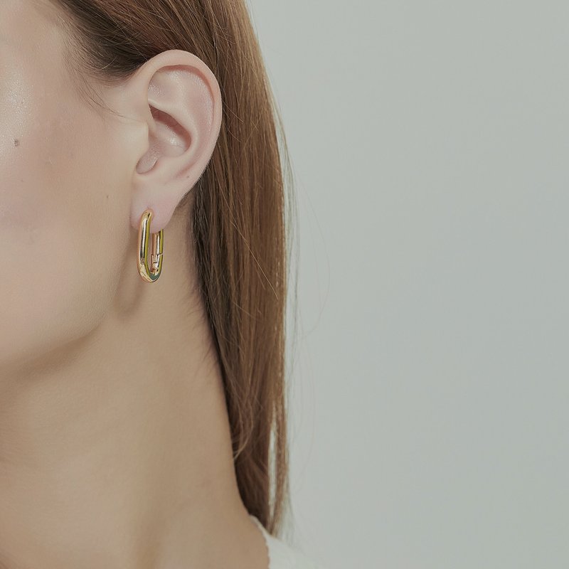Shop Shapes Studio French Hoop Earrings In Gold