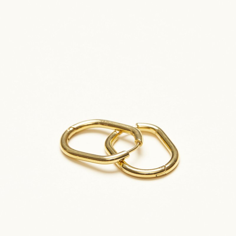 Shop Shapes Studio French Thin Hoop Earrings In Gold