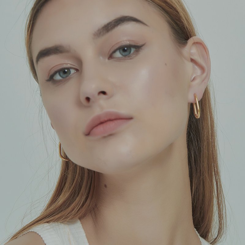 Shop Shapes Studio French Thin Hoop Earrings In Gold