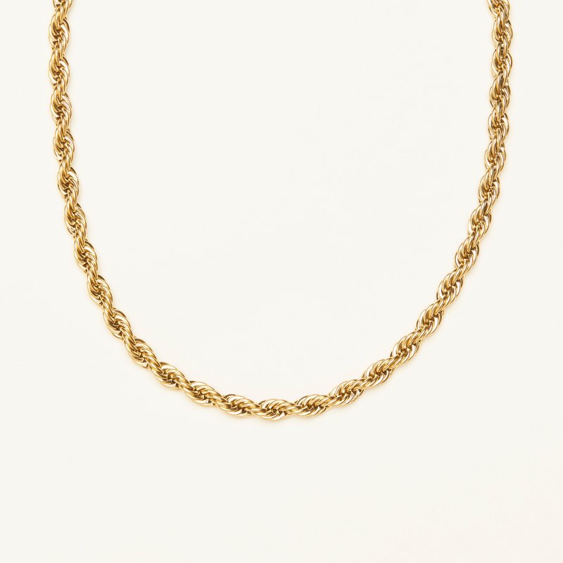 Shapes Studio French Twist Rope Chain Necklace In Gold