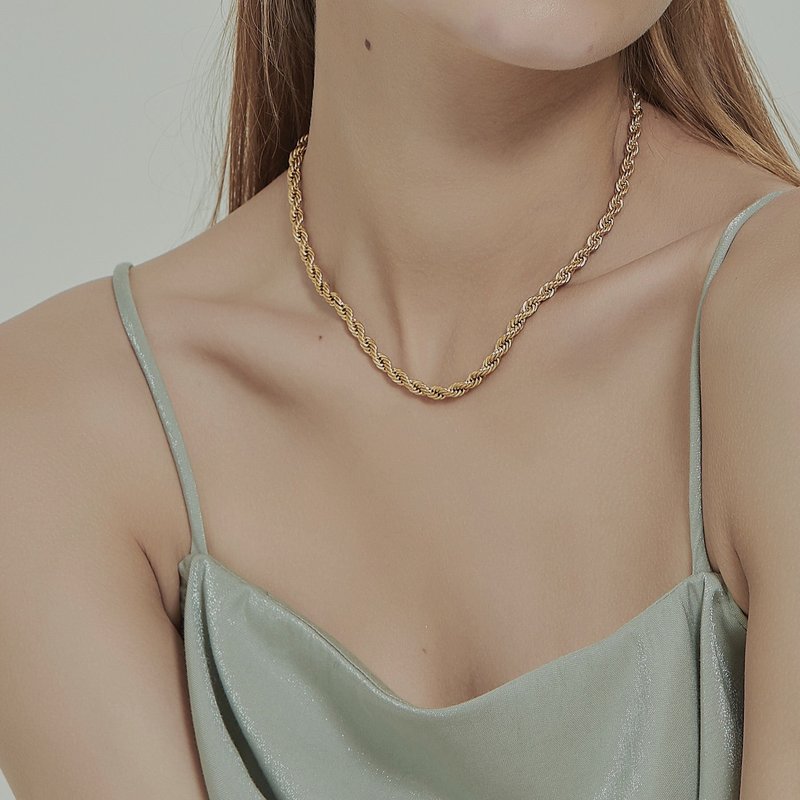 Shop Shapes Studio French Twist Rope Chain Necklace In Gold