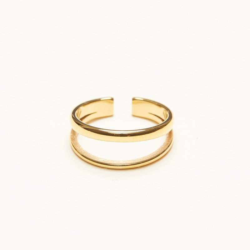 Shapes Studio Gold Double Band Layered Ring