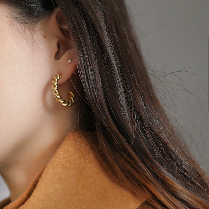 Shop Shapes Studio Gold Twist Hoop Earrings