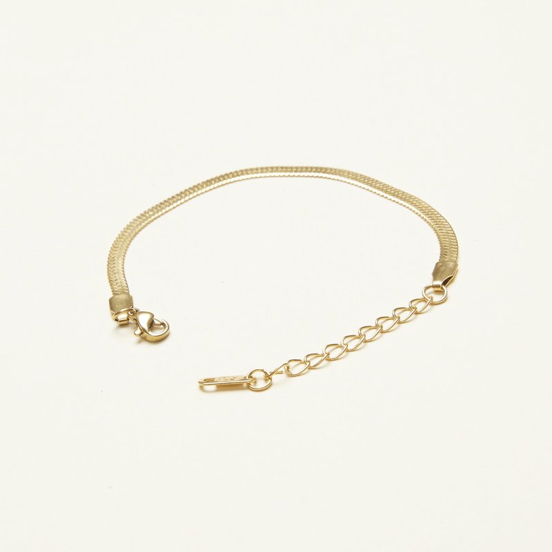 Shop Shapes Studio Herringbone Flat Chain Bracelet In Gold