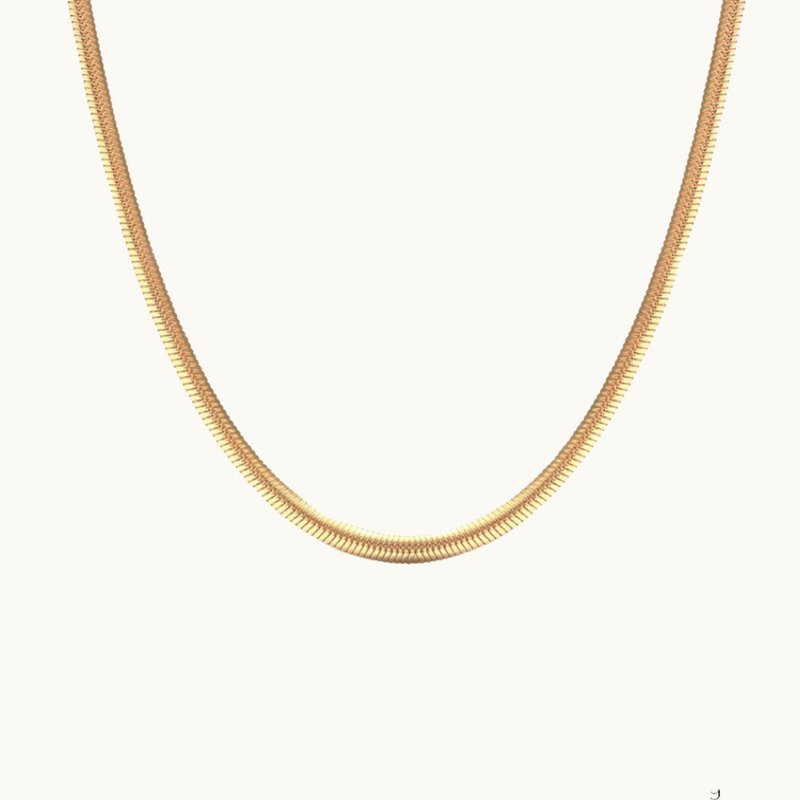Shapes Studio Herringbone Snake Necklace/choker In Gold