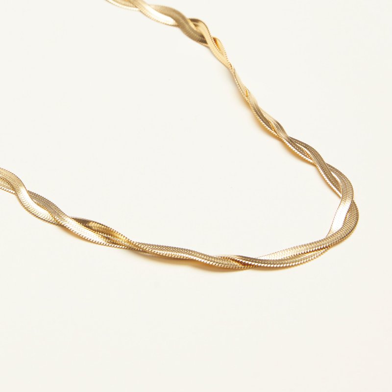 Shop Shapes Studio Herringbone Twist Necklace In Gold