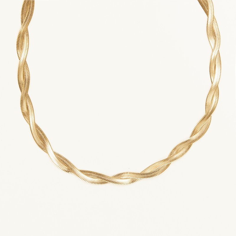 Shapes Studio Herringbone Twist Necklace In Gold