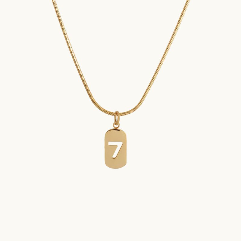 Shapes Studio Lucky Seven Charm Necklace In Gold