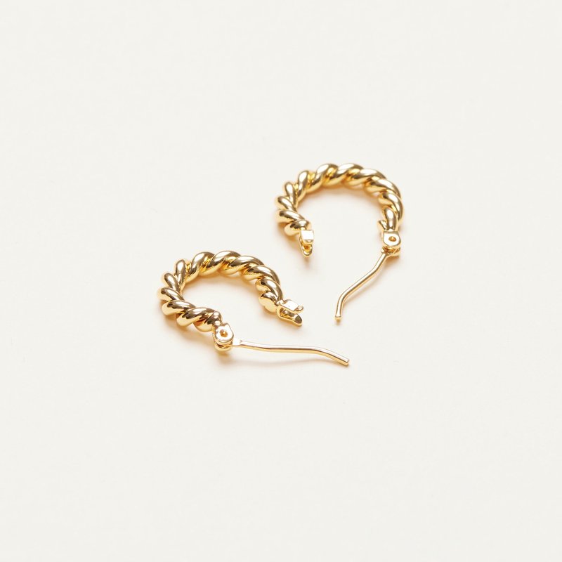Shop Shapes Studio Mini French Twist Hoops In Gold