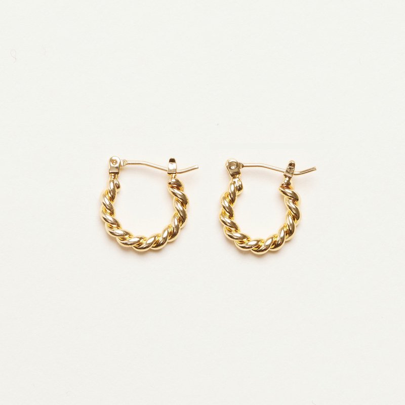 Shapes Studio Mini French Twist Hoops In Gold