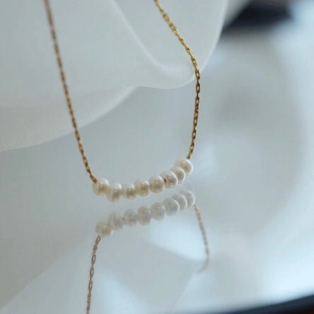 Shop Shapes Studio Mini Freshwater Pearls Necklace In Gold