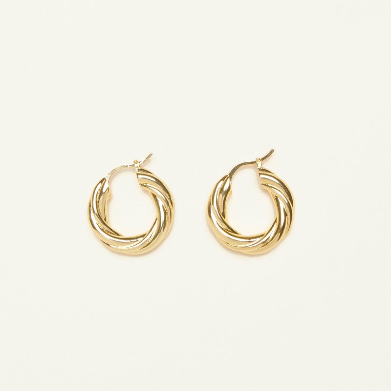 Shapes Studio Parisian Thick Twist Hoops In Gold